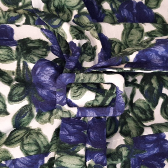 Resort Stella McCartney blue floral pattern shift dress scoop neck belt 6 40 - Picture 3 of 7